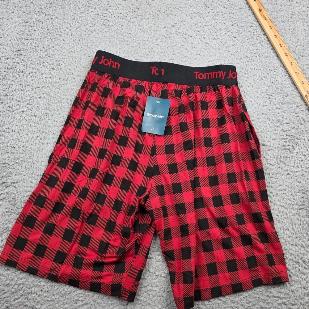 Tommy John Mens Sleep Short Red Black Buffalo Plaid‎ Checkered Modal Size S NWT